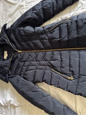 Michael Kors Quilted Packable Jacket - navy
